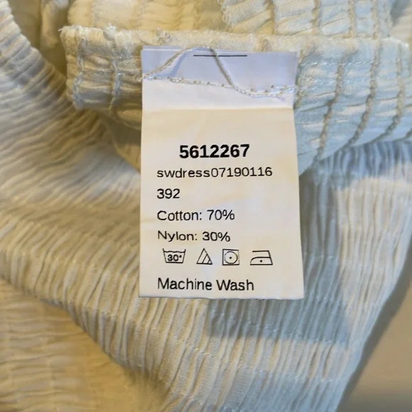 SHEIN White Tight Fit Mini Dress with Poofy Off-Shoulder Short Sleeves, size S - Picture 9 of 11